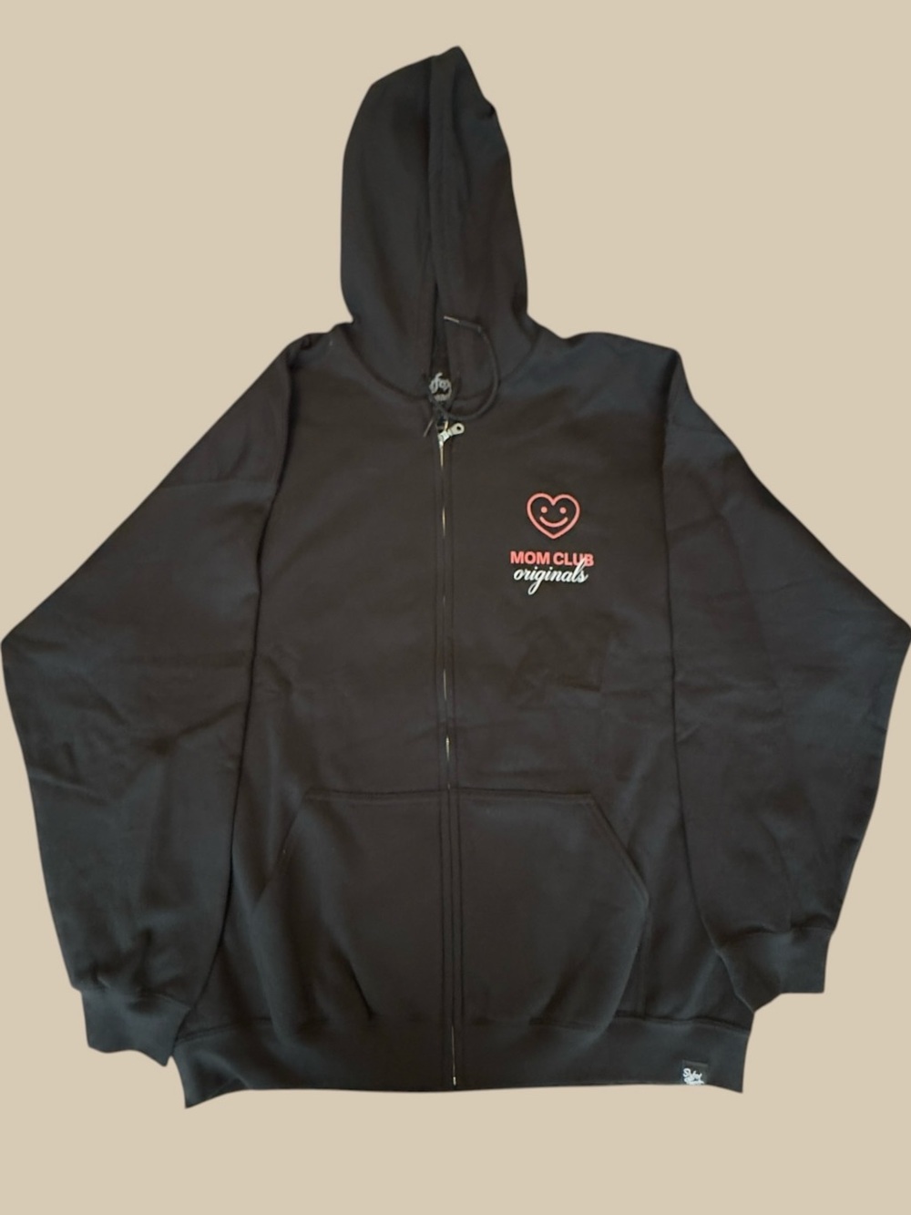 Slyfox Threads Mom Club Originals Black Zip Hoodie with Pink Logo Size 2X NWOT